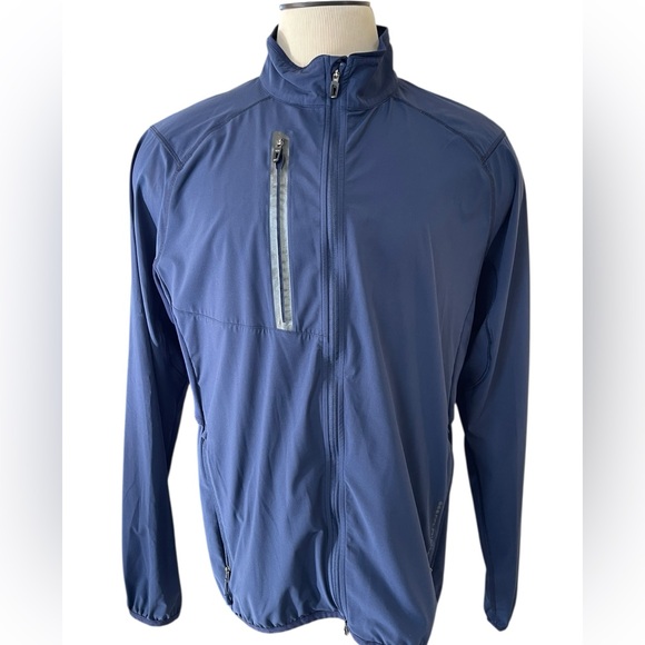 RALPH LAUREN RLX Navy Blue Full Zip Pullover Lightweight Golf Performance XLarge